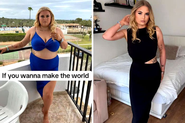 13 transformations physiques impressionnantes 5 Man In The Mirror femme en bleu